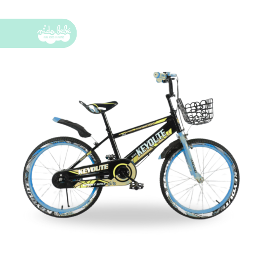 55 Bicicleta infaltil aro 20 para niño key con canastilla color azul - Imagen 1