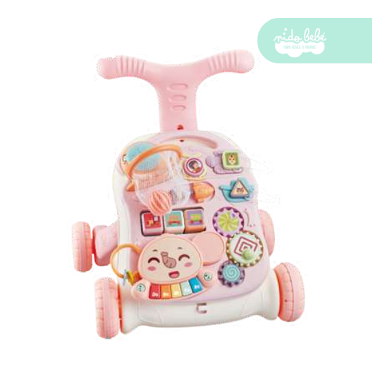 66 Caminador para bebe Musical Stoller con canasta rosa - Imagen 1