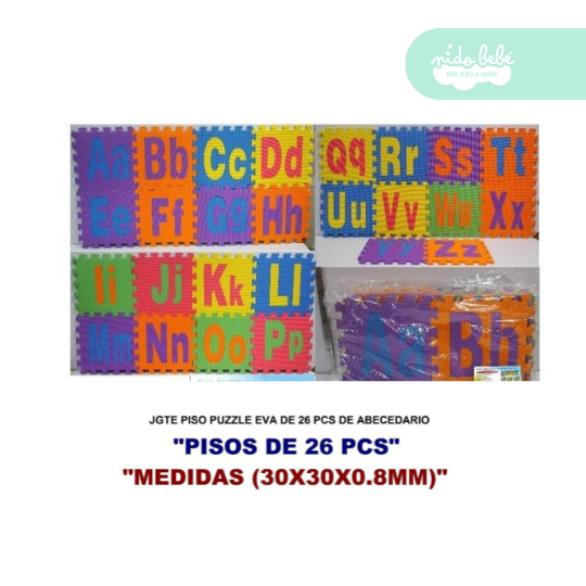 7 piso armable para bebe 0.8 mm x 26pcs multicolor letras - Imagen 1