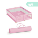 CORRALITO INFANTIL de tela cuadrado rosa