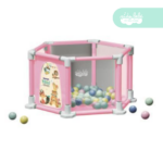 CORRALITO INFANTIL de tela hexagonal rosa