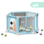 CORRALITO INFANTIL de tela hexagonal celeste