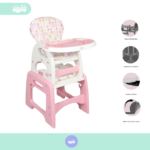 Silla De Comer convertible en Carpeta color rosada