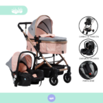 Coche Moises con porta bebé Rustell rosa