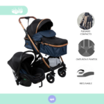 Coche Moises con porta bebé Bimba blue