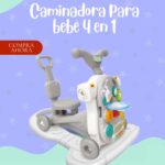 Caminador para bebé 4 en 1 con centro de actividades - PLOMO