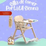 Silla de Comer de bebé portatil SIENNA 3 EN 1 - COLOR DORADO