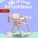 Silla de Comer de bebé portatil SIENNA 3 EN 1 - COLOR ROSADO