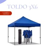 Toldo Plegable 3X6m Protección UPF 50+ Azul