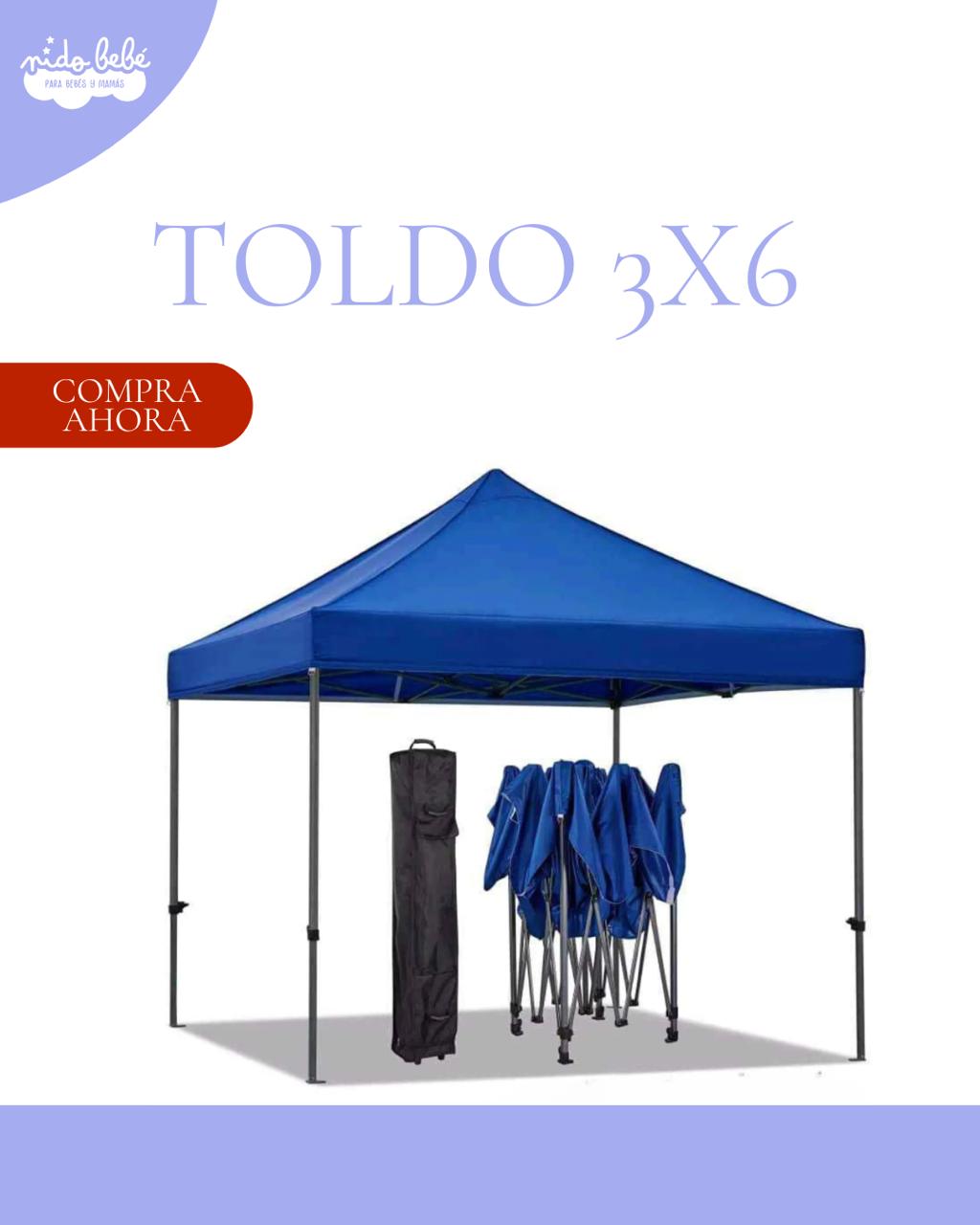 TOLDO3X6 Toldo Plegable 3X6m Protección UPF 50+ Azul - Imagen 1