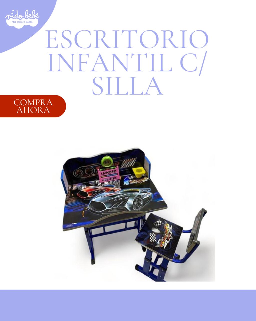 escritoriocars Escritorio infantil para niño con Silla - Modelo carros - Imagen 1