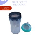 BIBERÓN DE SILICONA PARA BEBÉS - MODELO COLOR AZUL