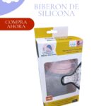BIBERÓN DE SILICONA PARA BEBÉS - MODELO COLOR ROSADO