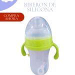 BIBERÓN DE SILICONA PARA BEBÉS - MODELO COLOR VERDE