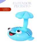 Flotador Asiento Inflable Sombrilla Bebes - MODELO PECESITO CELESTE