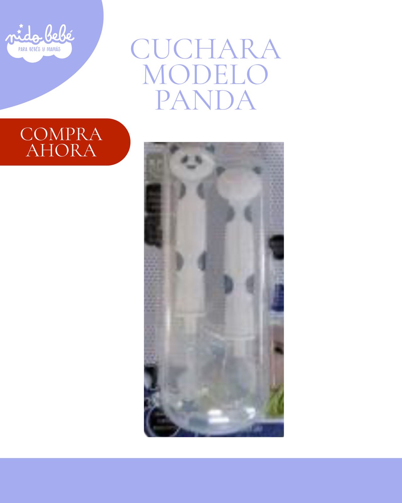 PANDABLANCO CUCHARA SANTOLEE PARA NIÑAS - MODELO PANDA BLANCO - Imagen 1