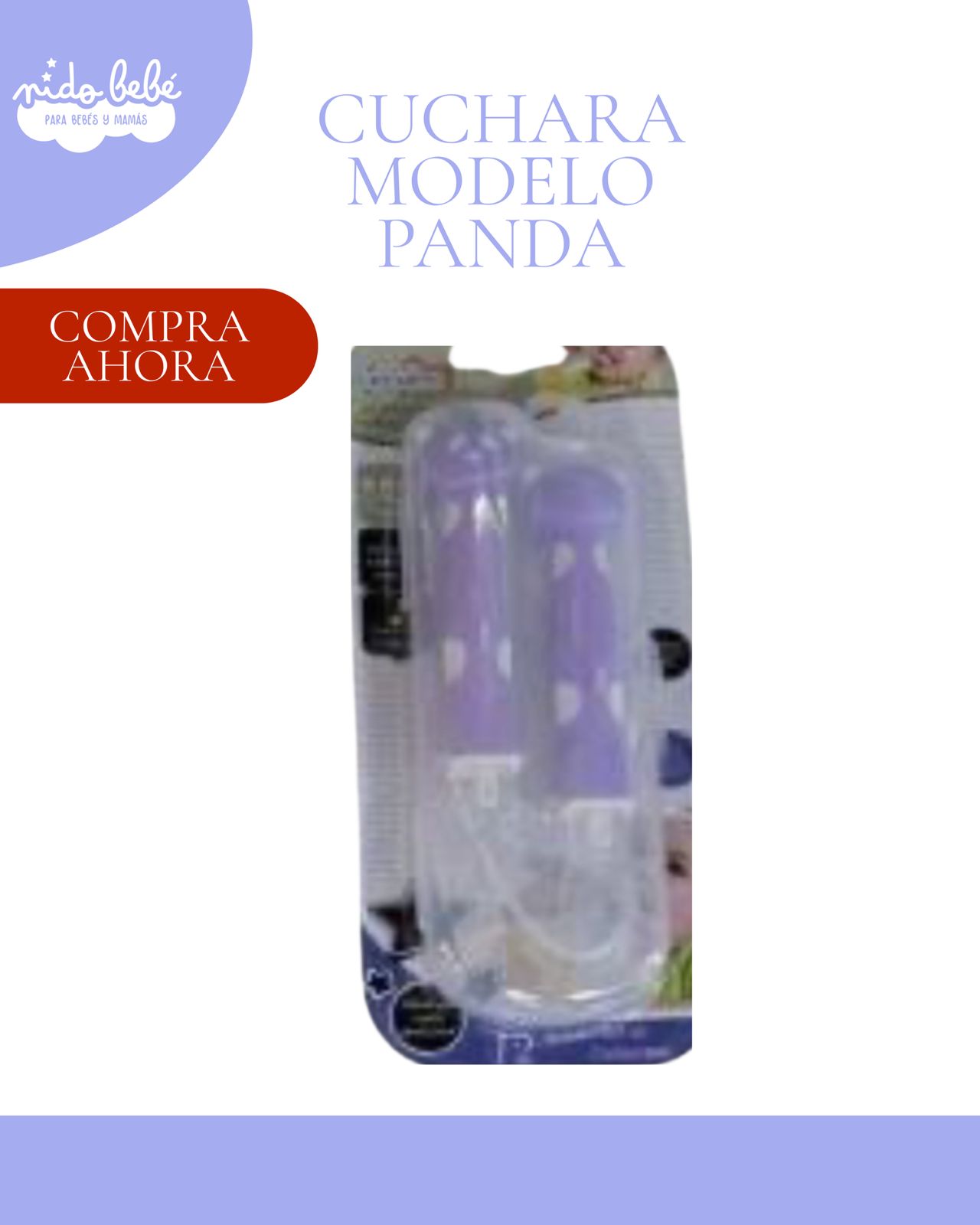 PANDACULILA CUCHARA SANTOLEE PARA NIÑAS - MODELO PANDA MORADO - Imagen 1