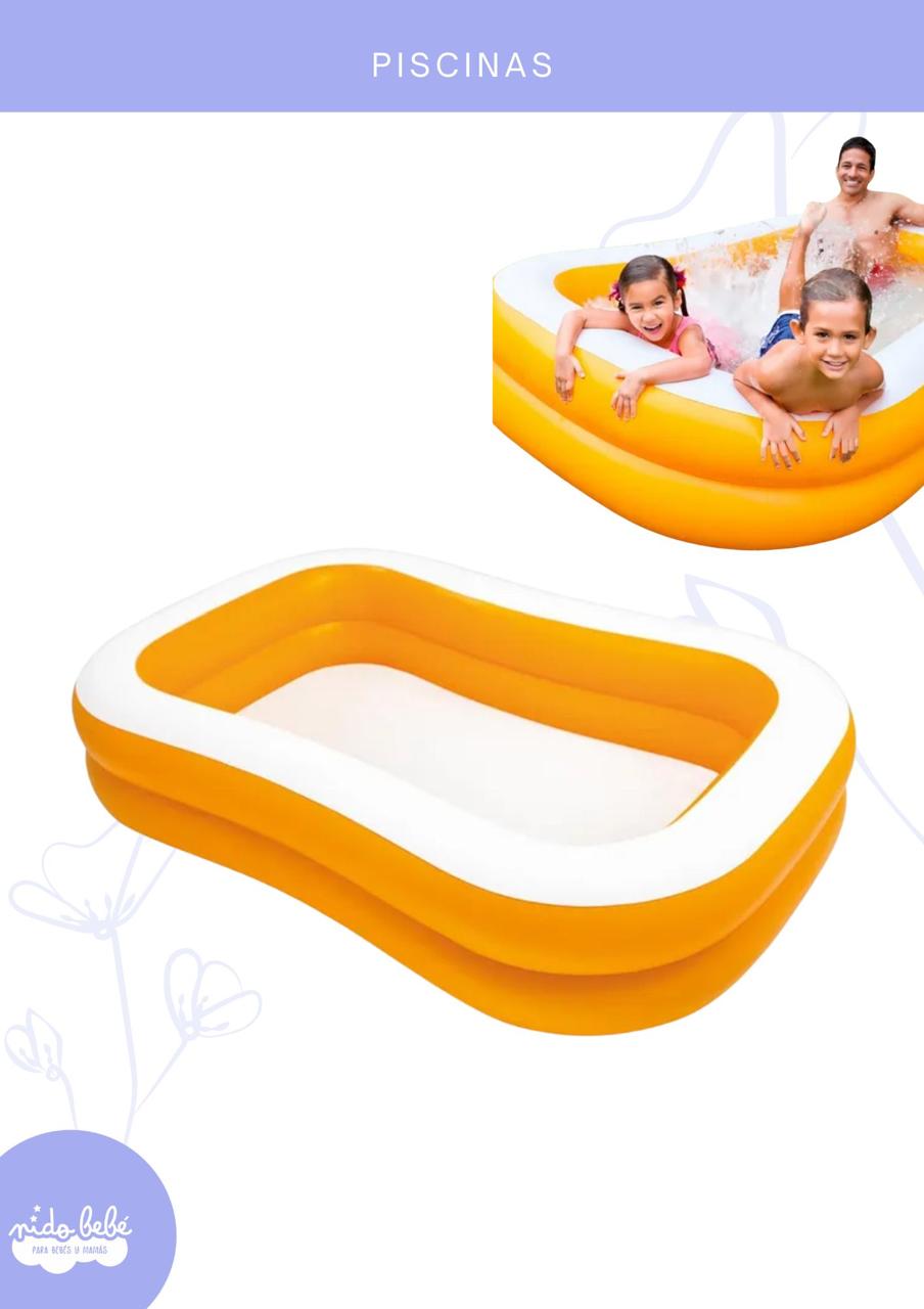 PISNARANJA Piscina Inflable Rectangular 229x147x46cm Naranja - INTEX - Imagen 1