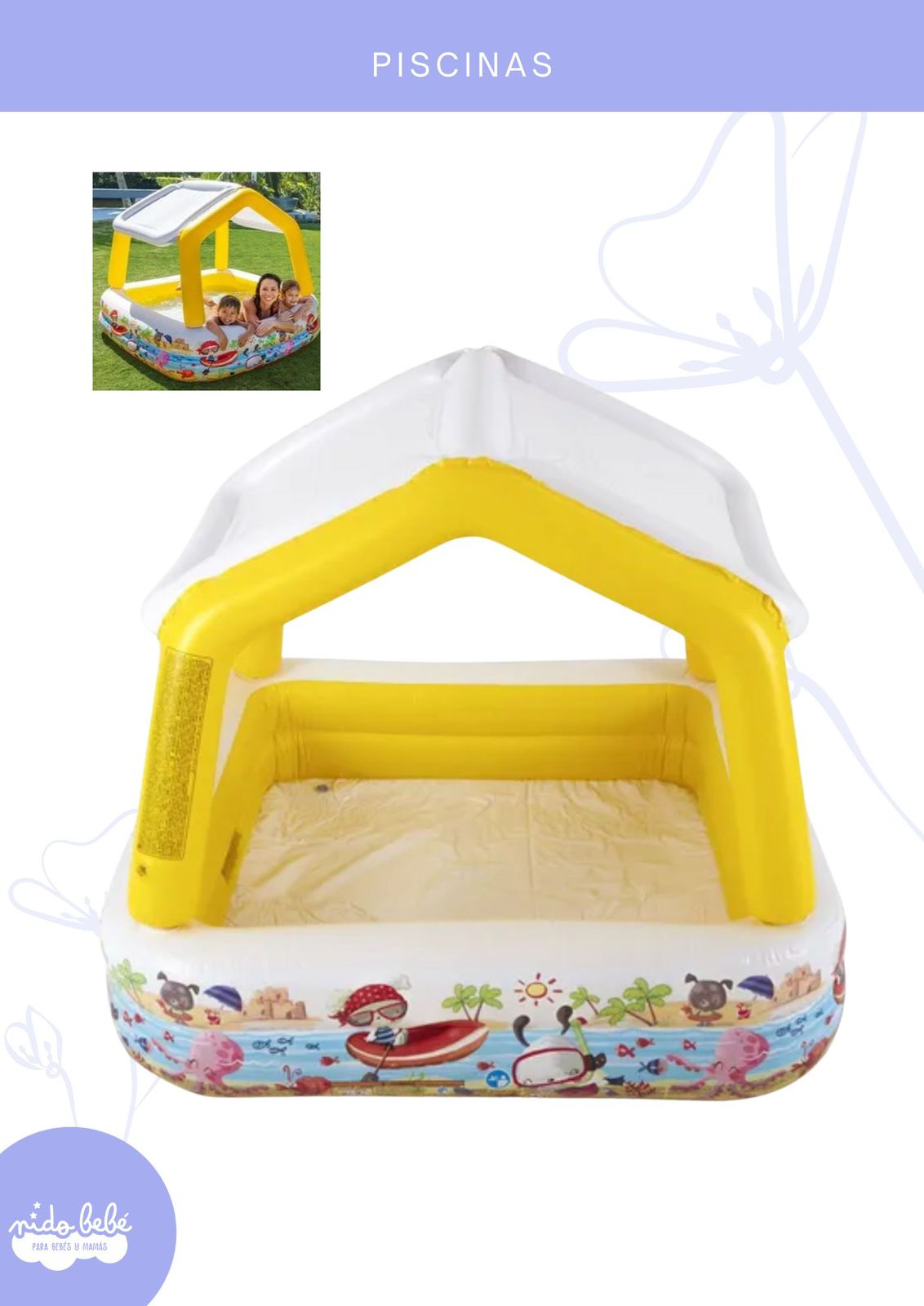 pisinflablecontoldo Piscina Inflable con Toldo para niños - INTEX - Imagen 1