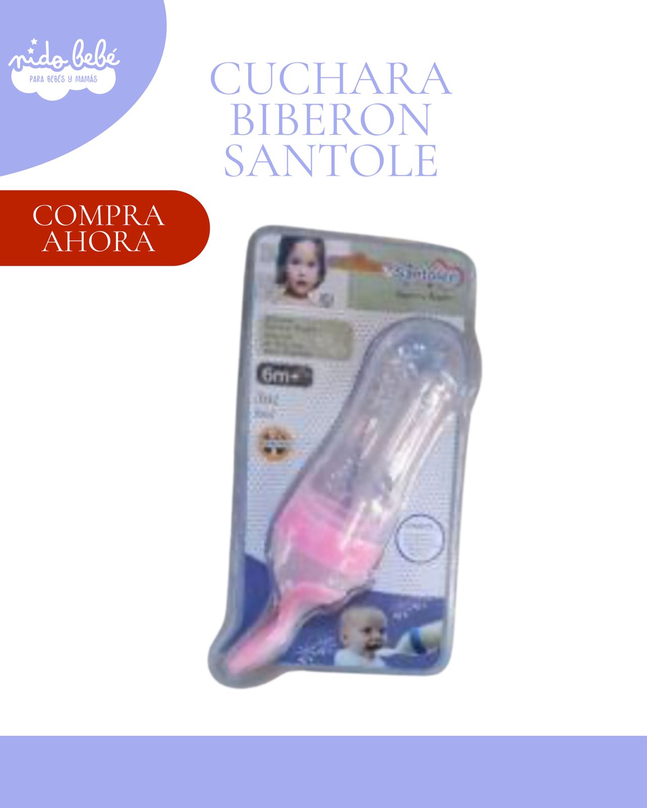 santolecurosa CUCHARA BIBERÓN SANTOLE PARA NIÑOS - ROSADO / CUCHARA BIBERON - Imagen 1