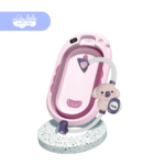 Bañera Plegable Splash con Regadera Eléctrica y kit - ROSADO