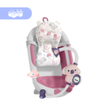 Bañera Plegable Aquabu con Termómetro y Set de Accesorios - ROSADO
