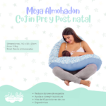 Mega Almohadón Multifuncional para Mamá y Bebé - NUBES CELESTES - Imagen 4