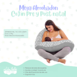 Mega Almohadón Multifuncional para Mamá y Bebé - NUBES GRIS - Imagen 4