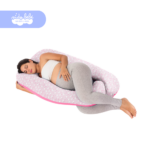 Mega Almohadón Multifuncional para Mamá y Bebé - NUBES ROSADAS