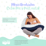 Mega Almohadón Multifuncional para Mamá y Bebé - ZORRITOS AZUL - Imagen 4