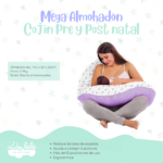 Mega Almohadón Multifuncional para Mamá y Bebé - ZORRITOS LILA - Imagen 4