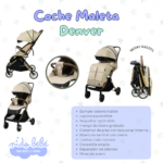 Coche Maleta para bebe modelo DENVER - BEIGE - Imagen 2