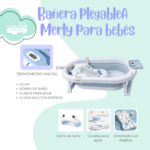 BAÑERA PLEGABLE MERLY - CELESTE - Imagen 2