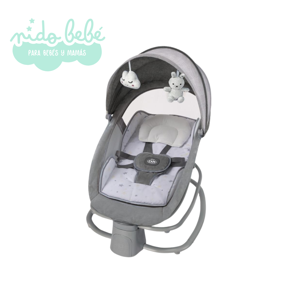 FONDO AMBER PLOMO Mecedora Eléctrica Baby CAM Amber 4 en 1 - Color Gris - Imagen 1