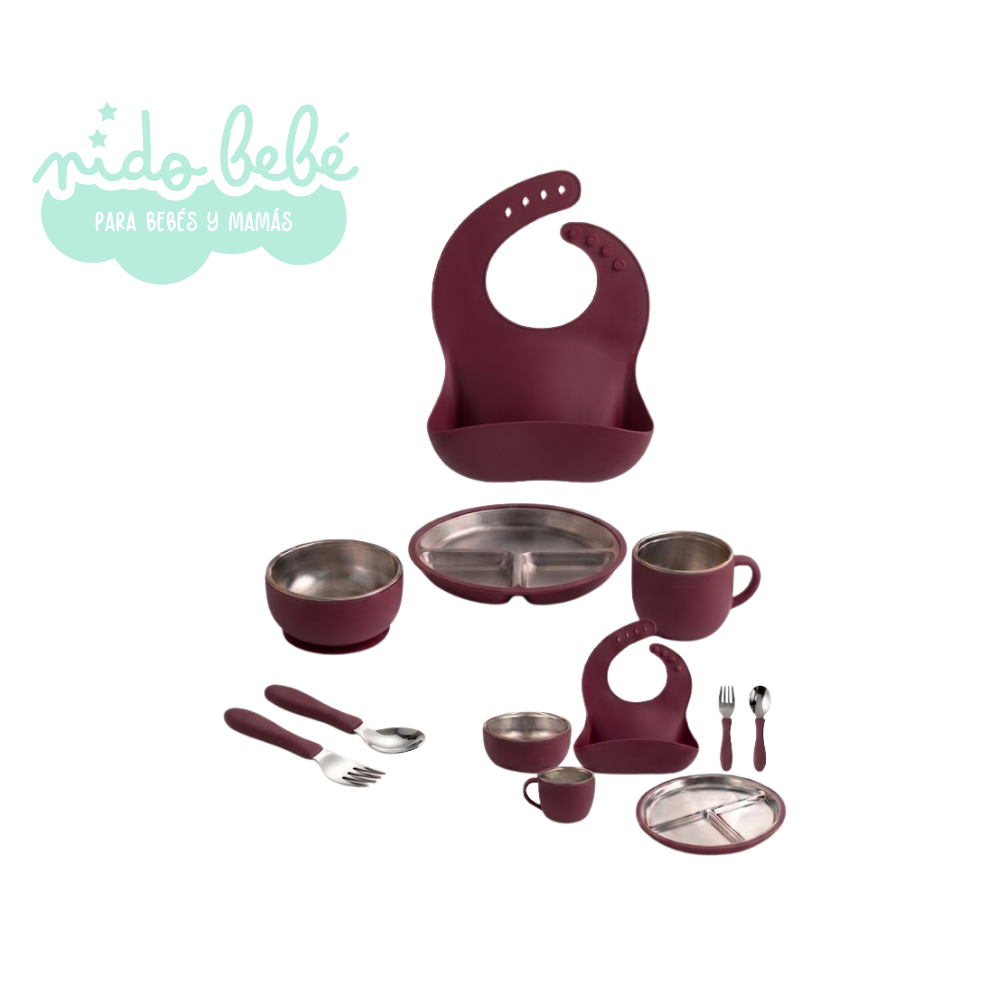 FONDO KIT VINO KIT DE ALIMENTACION ACERO INOXIDABLE - COLOR VINO - Imagen 1