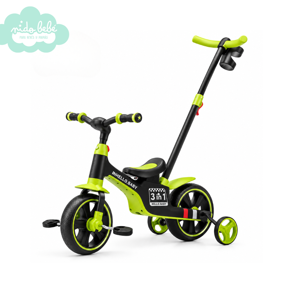 TRICICLO 3 EN 1 VERDE TRICICLO 3 EN 1 COLOR VERDE - Imagen 1