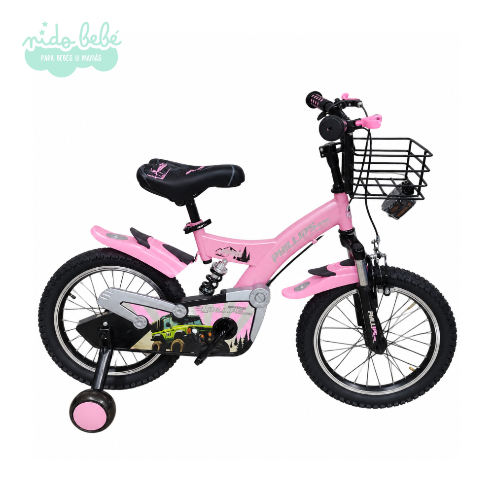 BICI AHORA 16 ROSADO BICICLETA VORT CON RESORTE ARO 16 - ROSADO - Imagen 1