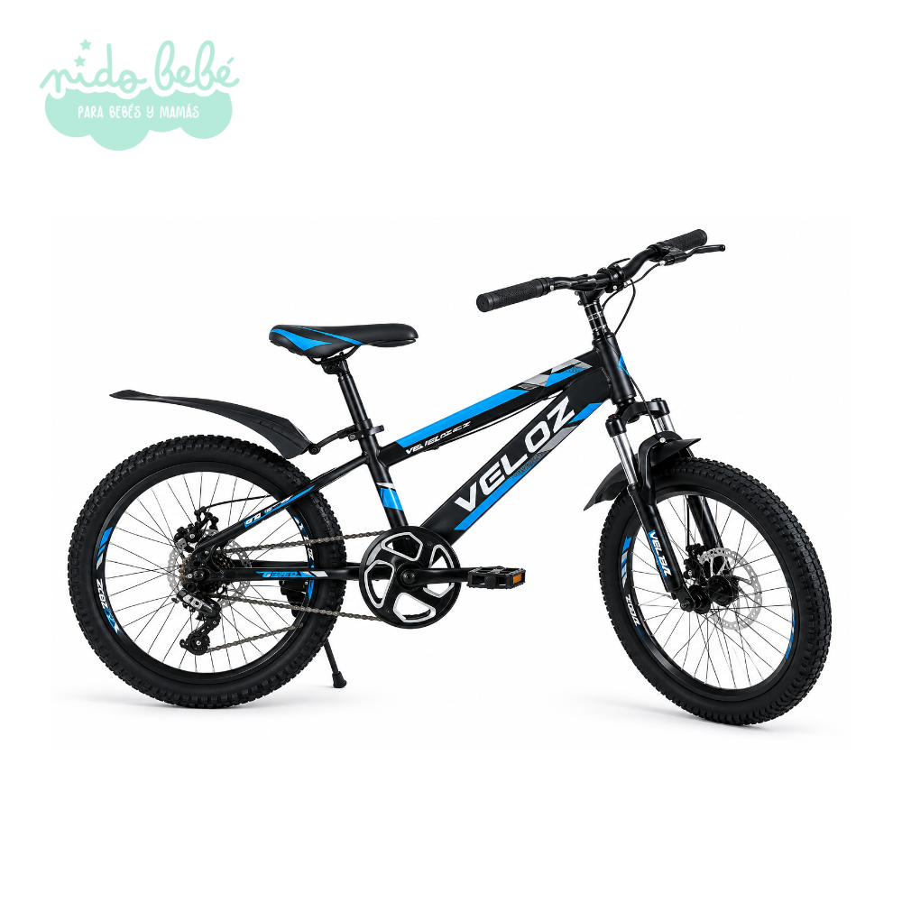 BICIARO16 ROCA CELE Y NEGRO BICICLETA VELOZ ARO 16 MODELO ROCA - CELESTE CON NEGRO - Imagen 1