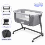 CUNA COLECHO PLEGABLE PARA BEBES - COLOR GRIS