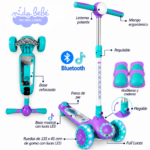SCOOTER INFANTIL OKA LIGTH BLUETOOTH - TURQUESA Y MORADO
