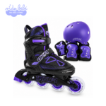 PATIN LINEAL OKA REGULABLE  (TALLA M 34-37 ) - NEGRO CON MORADO (copia)