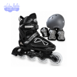 PATIN LINEAL OKA REGULABLE  (TALLA M 34-37 ) - NEGRO