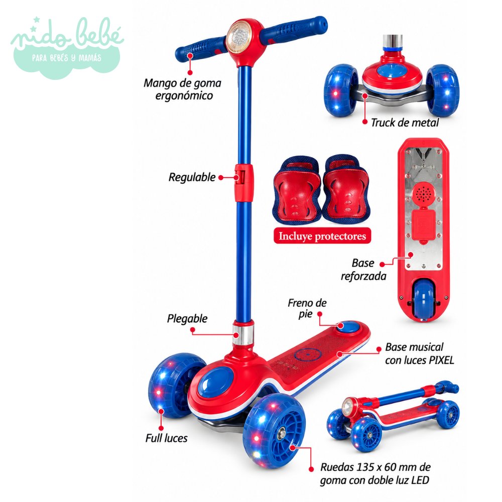 PREMIUN MODELO ROJP Y AZUL SCOOTER INFANTIL OKA TRUCK PREMIUN - AZUL Y ROJO - Imagen 1