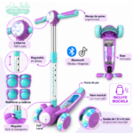SCOOTER AVIONCITO BLUETOOTH Y ACCESORIOS - LILA