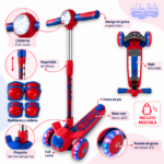 SCOOTER AVIONCITO BLUETOOTH Y ACCESORIOS - ROJO