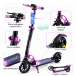 SCOOTER PLEGABLE OXIE PRO - NEGRO CON MORADO - Imagen 2