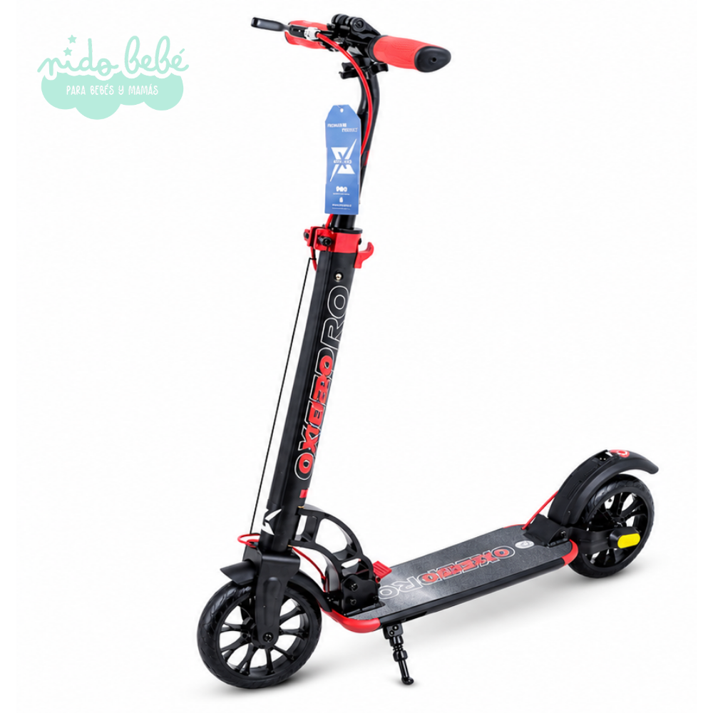 SCOOTER PLEGABLE URPI NEGRO CON ROJO SCOOTER PLEGABLE OXIE PRO - NEGRO CON ROJO - Imagen 1